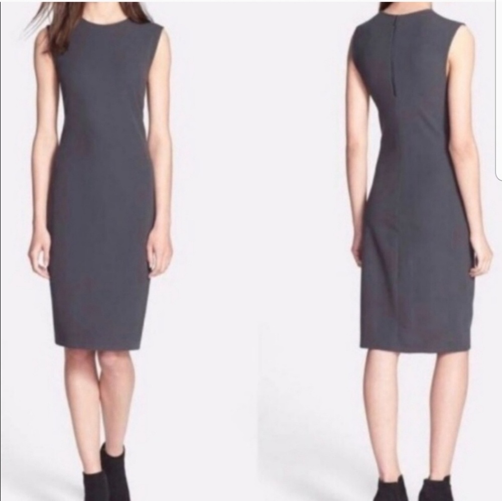 Vince Grey Sheath Sleeveless Dress
